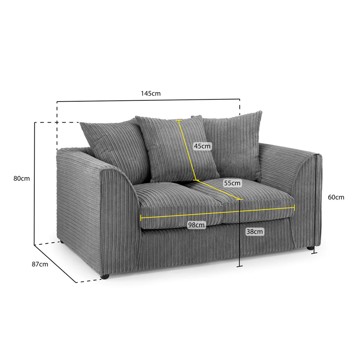 Aariya's Grey 2 Seater Sofa