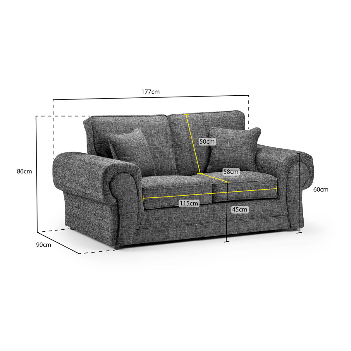 Amari's Grey 2 Seater Sofa