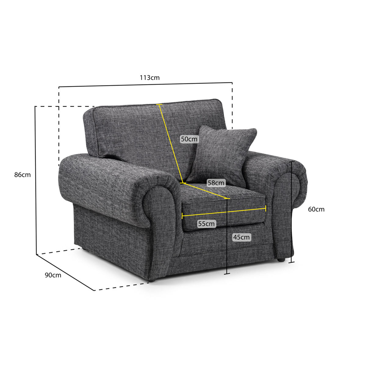 Amari's Grey Armchair Sofa