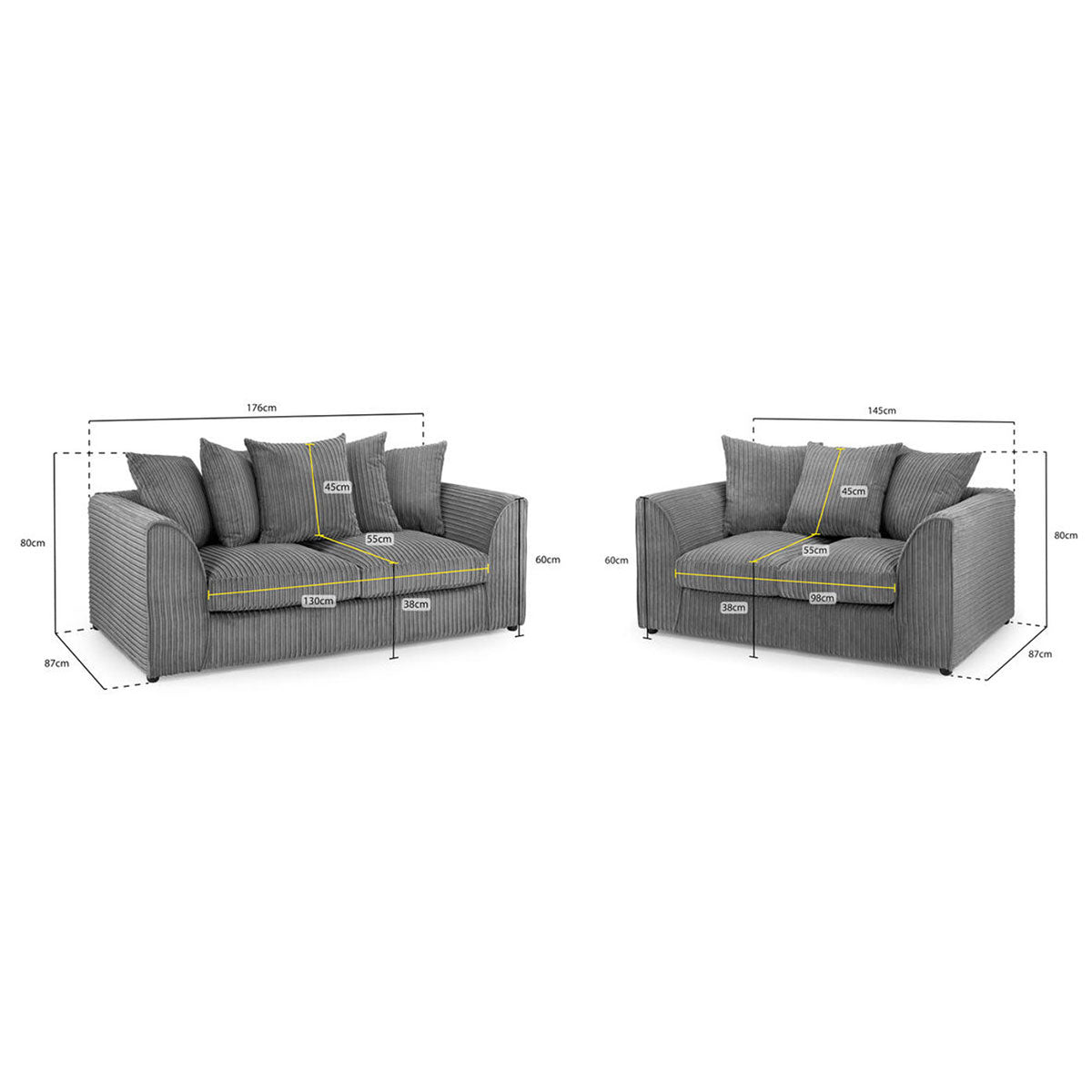 Aariya's Grey 3 and 2 Seater Sofa