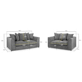 Aariya's Grey 3 and 2 Seater Sofa