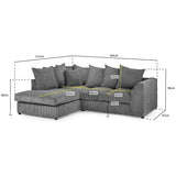 Aariya's Grey Left Hand Facing Corner Sofa
