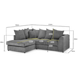 Aariya's Grey Left Hand Facing Corner Sofa