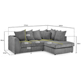 Aariya's Grey Right Hand Facing Corner Sofa