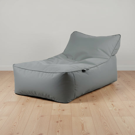 Gray bean bag chair on a white background
