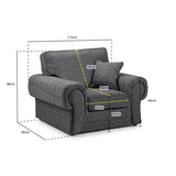 Amari's Grey Armchair Sofa